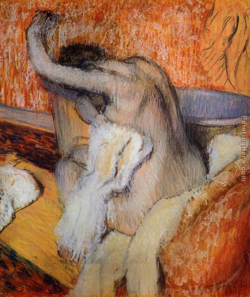 After the Bath, Woman Drying Herself painting - Edgar Degas After the Bath, Woman Drying Herself art painting